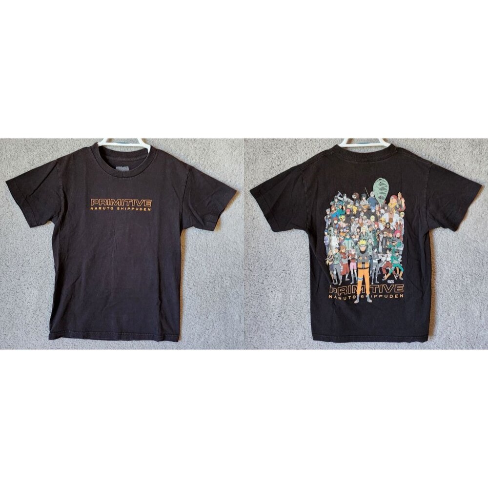 PRIMITIVE Naruto Shippuden Anime Group Photo Graphic Black‎ T-Shirt Size Small